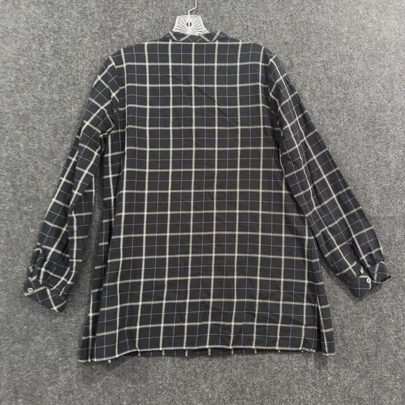 J Jill Tunic Shirt Women's XS Black Plaid Long Sleeve Top Blouse Button Down - Picture 6 of 8